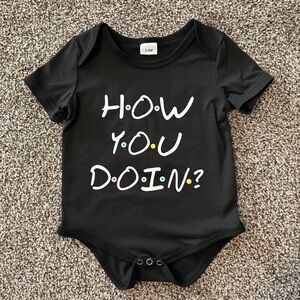 Black FRIENDS Sitcom Graphic Kids One Piece Onsie